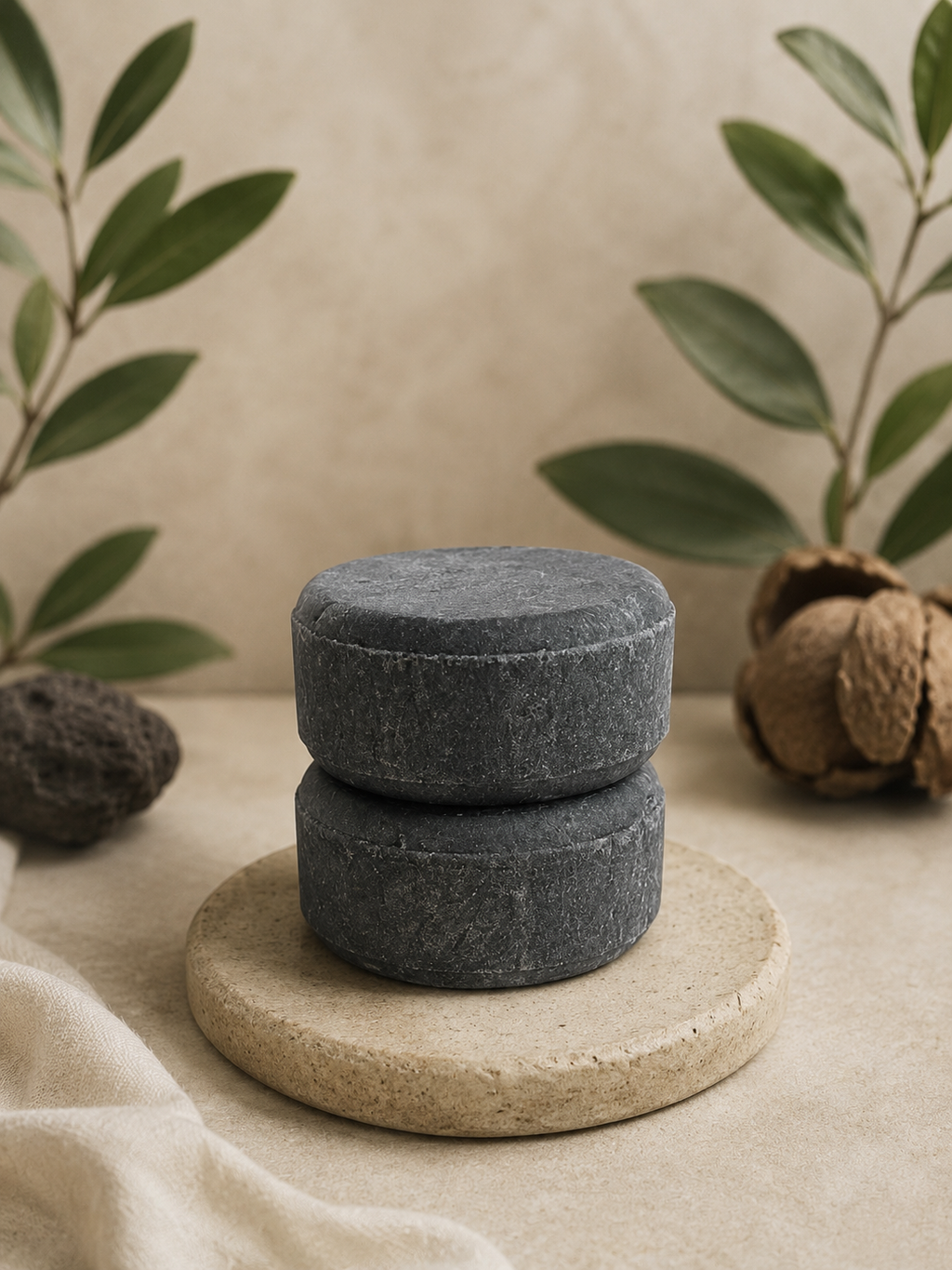 Charcoal & Tamanu Shampoo Bar stacked