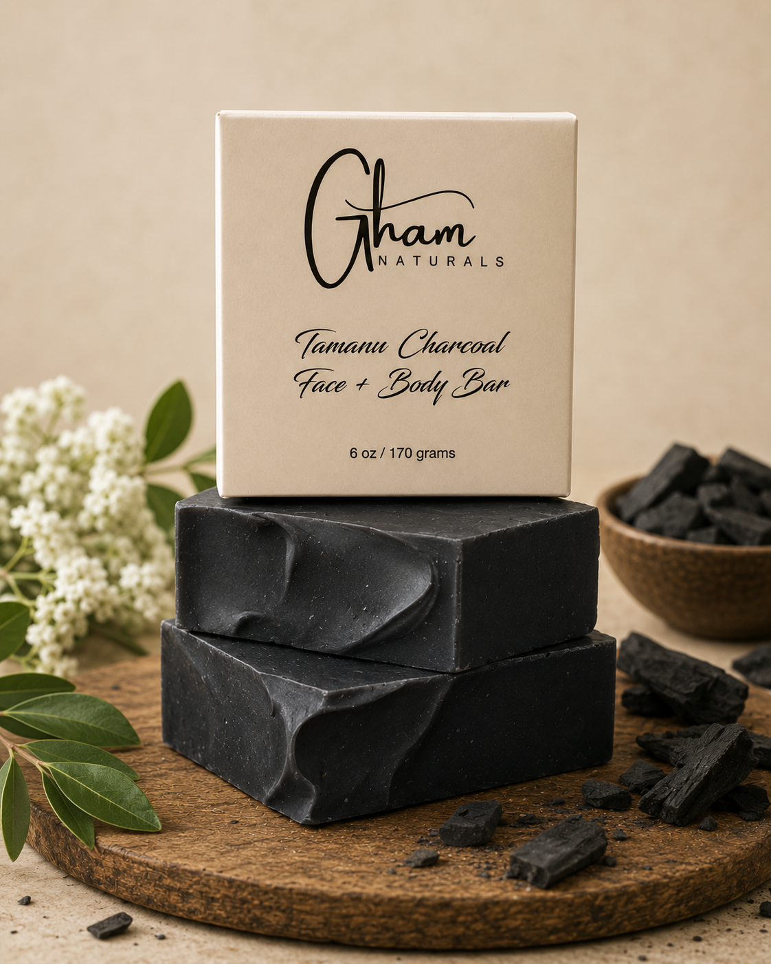 Tamanu Charcoal Face + Body Bar