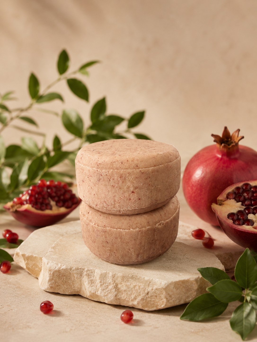Pomegranate Biotin Shampoo Bar stacked